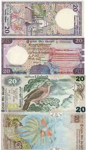 alte Ceylon Geldscheine 20 Rs.